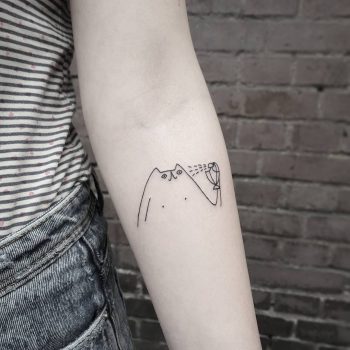 Cat with parfume tattoo