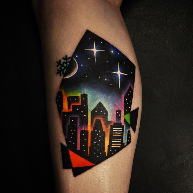 City at night tattoo