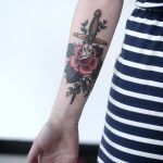 Classic dagger and rose