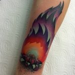 Colorful fire tattoo