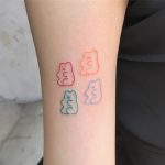Colorful gummybears tattoo