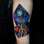 Cosmic giraffe tattoo