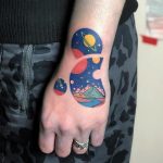 Cosmic landscape circles tattoo