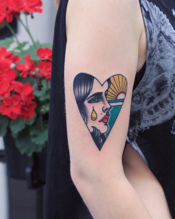 Crying woman tattoo