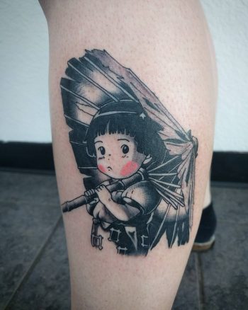 Cute anime girl with umbrella