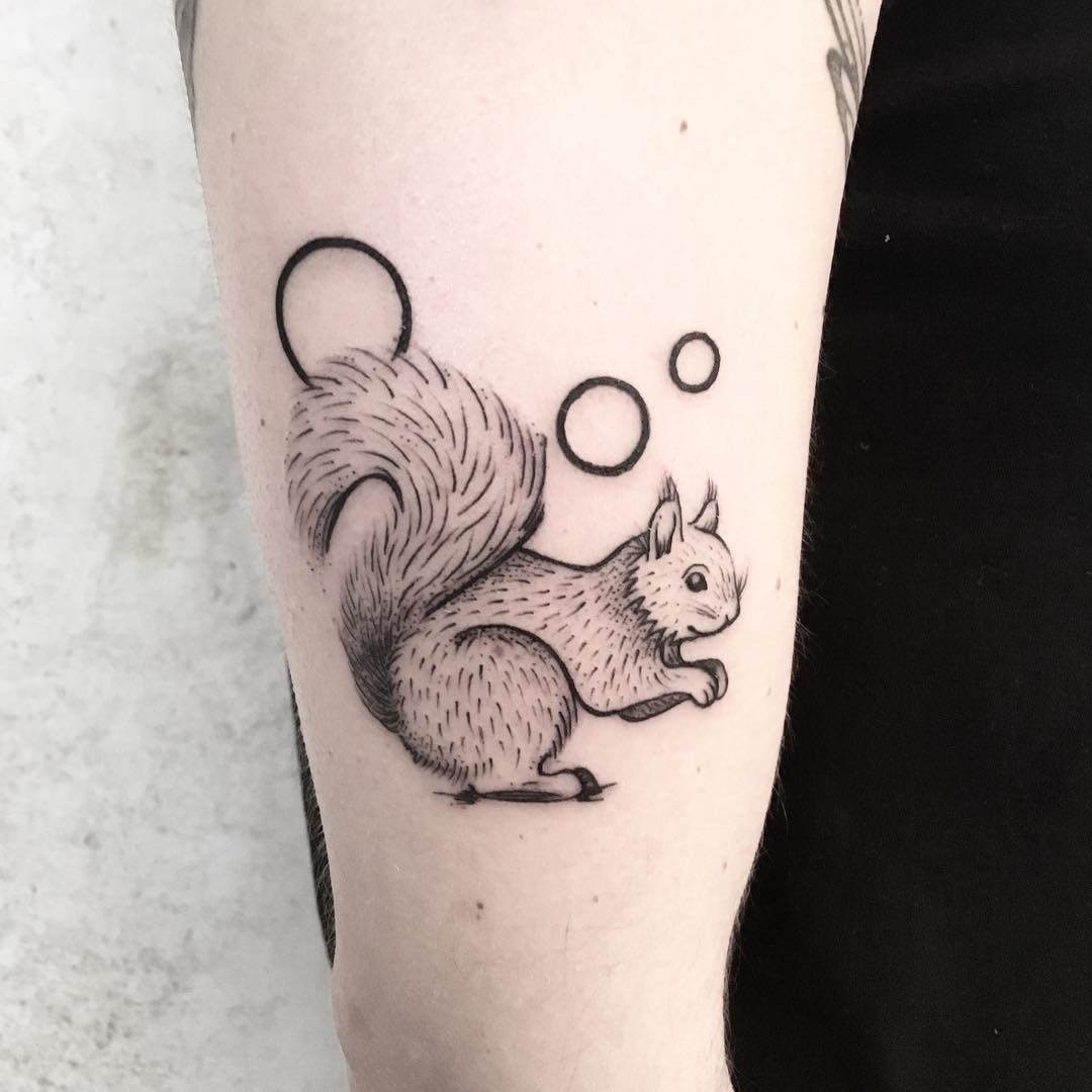 Cute squirrel tattoo