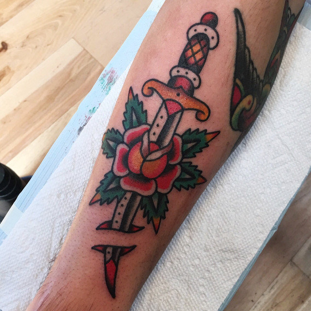 Dagger and rose