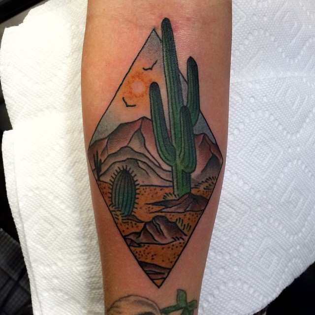 Desert landscape tattoo