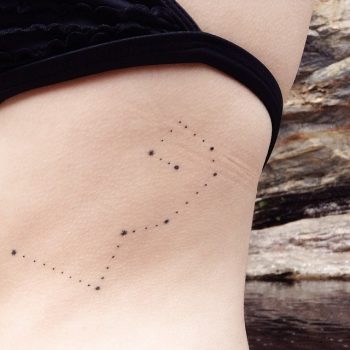 Dotted pisces constellation on the rib