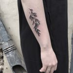 Double twig with leaves tattoo