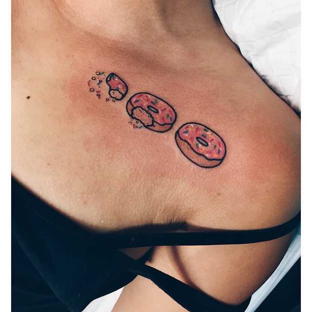 Eaten doughnout tattoo