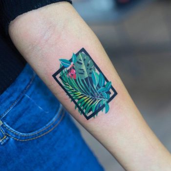 Exotic leaves tattoo