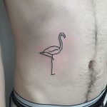 Flamingo tattoo on the side