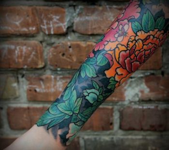Floral forearm tattoo