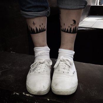 Forest at night tattoo