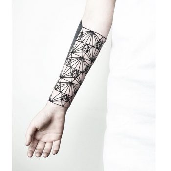 Geometric linear ornament tattoo