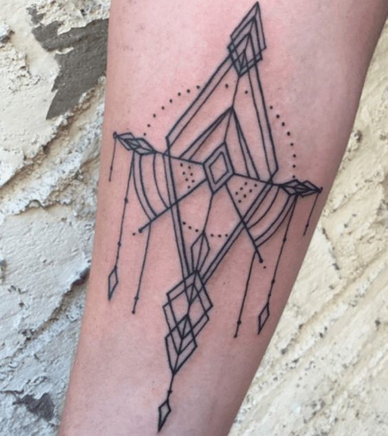 Geometric ornamental pattern tattoo