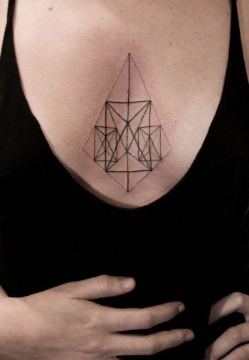 Geometric sternum tattoo