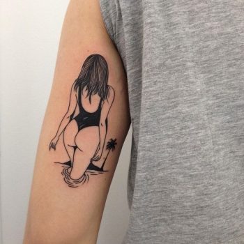 Girl in a swimsuit tattoo