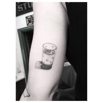 Glass of cold water tattoo
