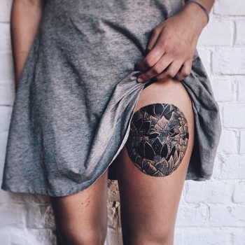 Gorgeous floral circle tattoo