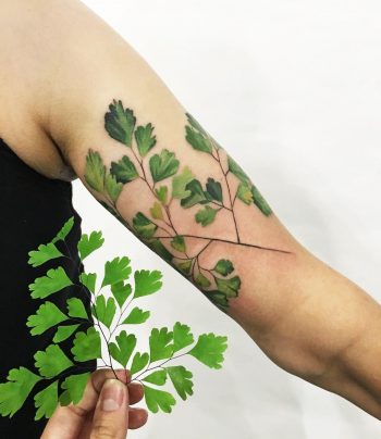Green parsley tattoo