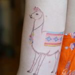 Handpoke llama tattoo
