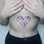 Heart shaped watercolor fence tattoo