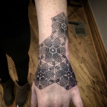Honeycomb mandala tattoo