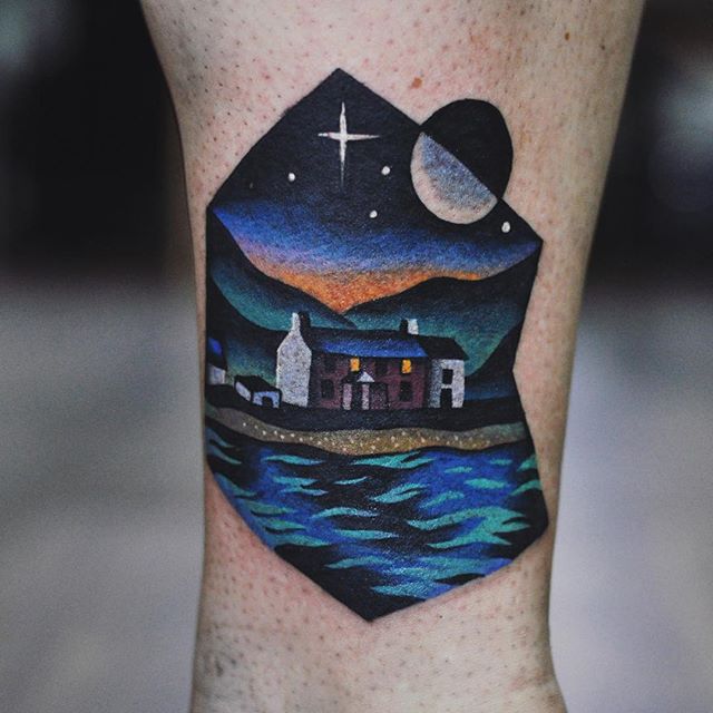 House by the lake tattoo