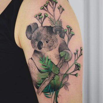 Hyper realistic koala tattoo
