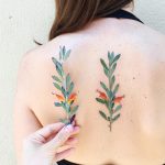 Hyper realistic plant tattoo on the back