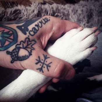 Icelandic stave tattoo on the thumb