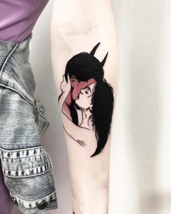 Kissing the devil tattoo