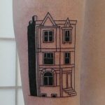 Linear house tattoo