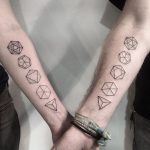 Matching geometric shapes tattoo