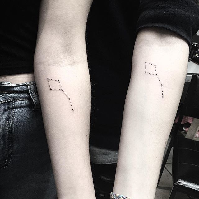 Matching little dipper constellation tattoo