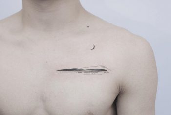 Minimal island tattoo
