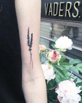Monochrome lavender tattoo