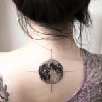 Moon compass tattoo