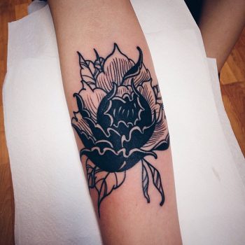 Negative space black flower