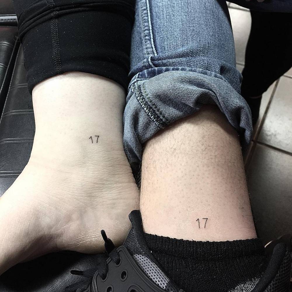 Number 17 matching tattoos