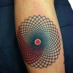 Optical illusion geometric tattoo