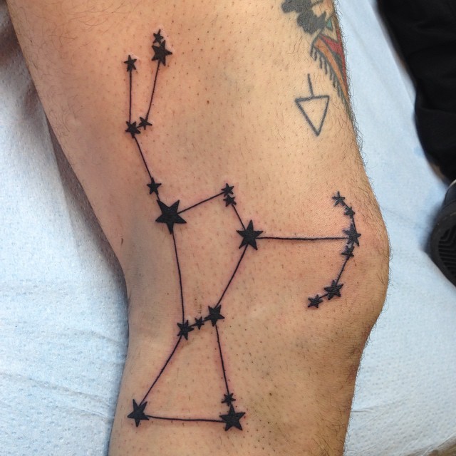 Orion constellation tattoo on the leg