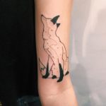 Outline fox tattoo