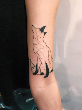 Outline fox tattoo