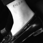 Pizza tattoo on the ankle