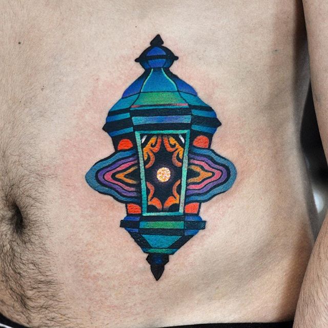 Psychadelic lantern tattoo