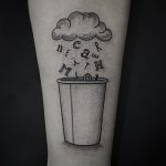 Raining letters tattoo