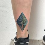Rhombus dead and alive tree tattoo
